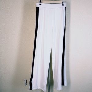 Zara Collection || White Knit Pant w/ Black Stripe